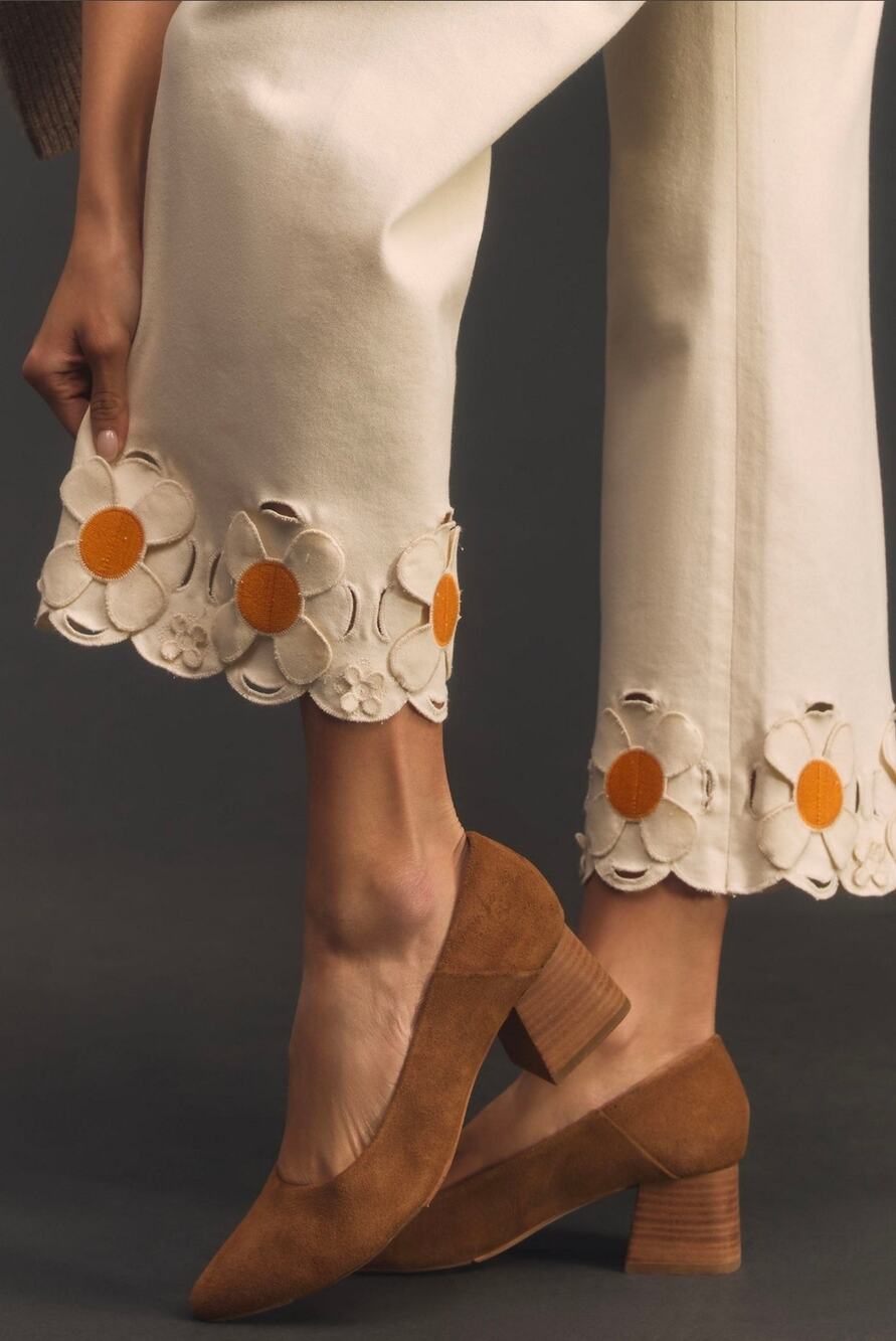 Maeve x Anthropologie Colette High-Rise Daisy WL Cropped Jeans. Sz 27. Ret. $158